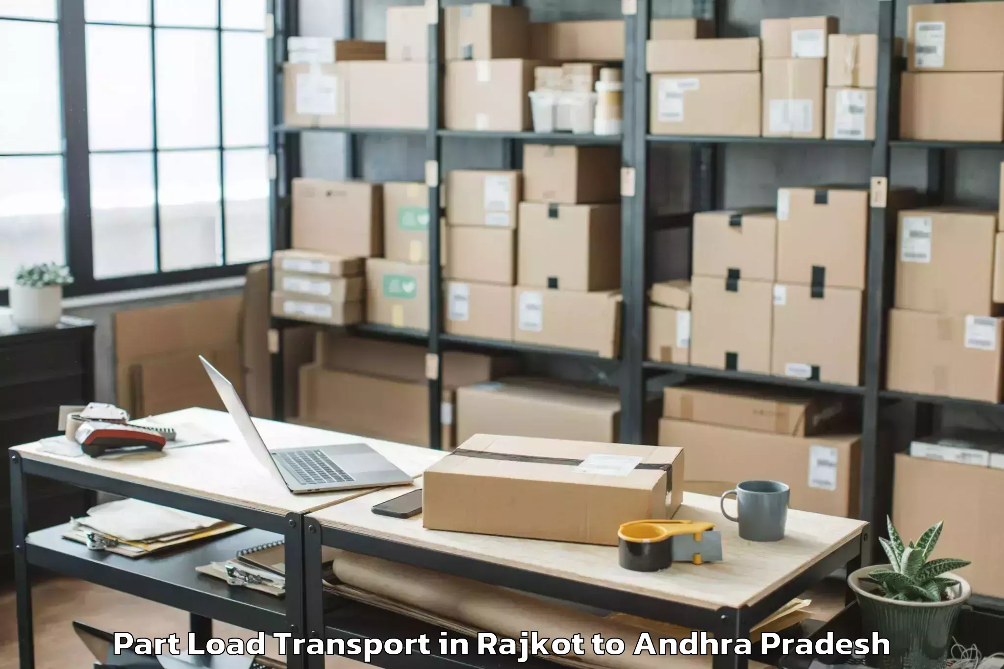 Affordable Rajkot to Mandavalli Part Load Transport